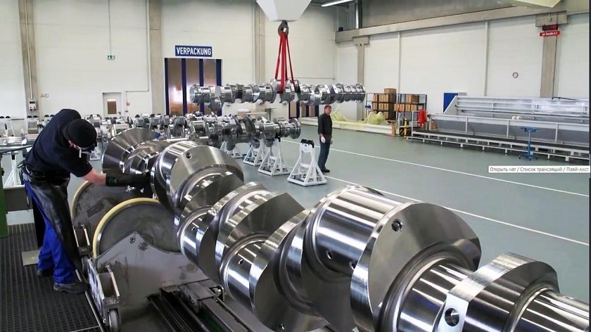 Коленчатый вал судового двигателя Wartsila