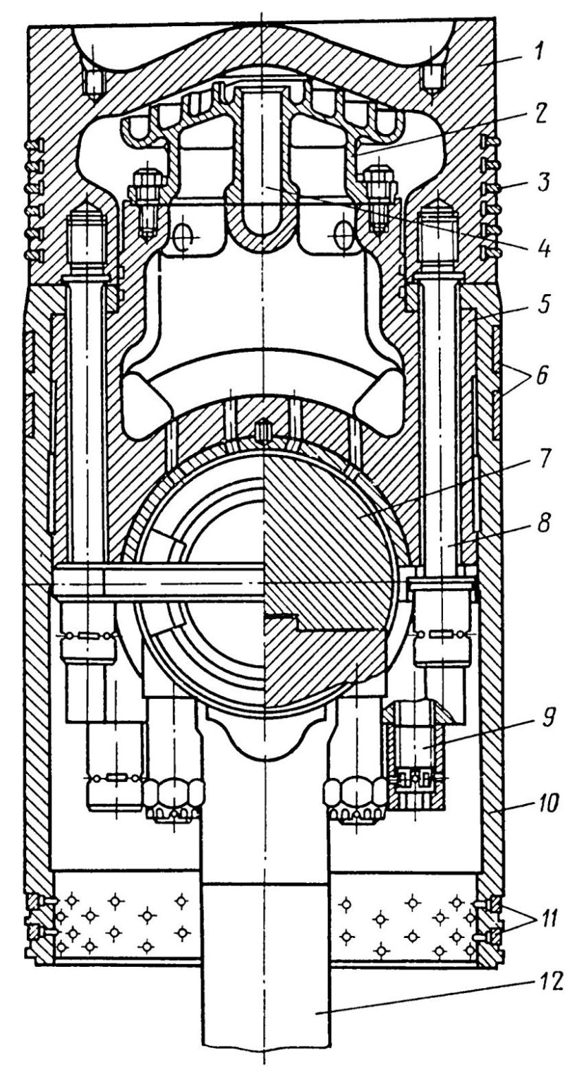 Тронковый поршень судового двигателя