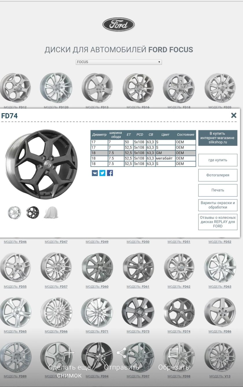 Диски на Форд фокус 2 параметры дисков