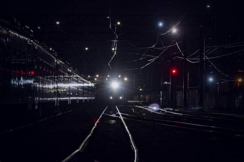 Электрички МЦД ночью