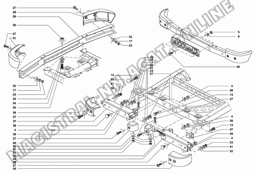 Задний бампер УАЗ 31519