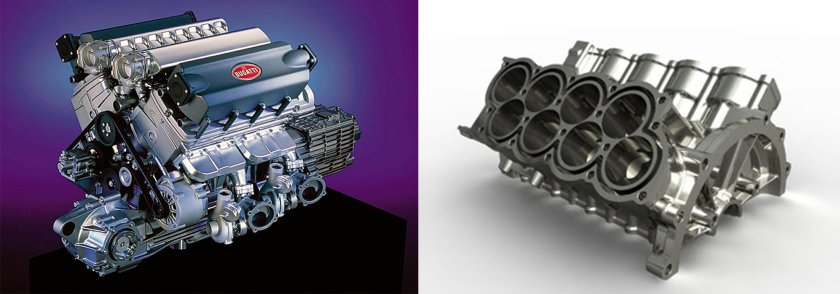 Мотор Бугатти Вейрон w16