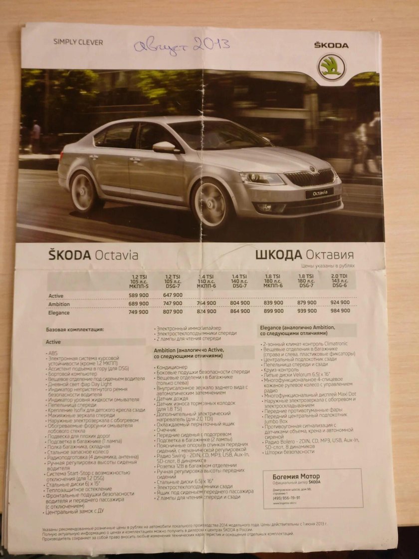 Skoda Octavia радио 2014 года