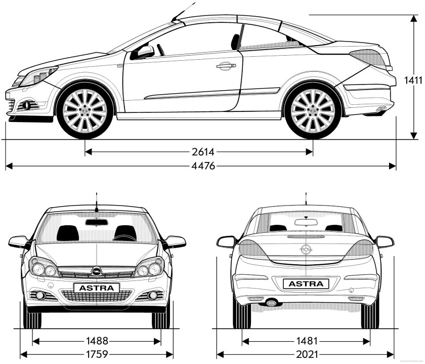 Габариты Опель Астра j седан