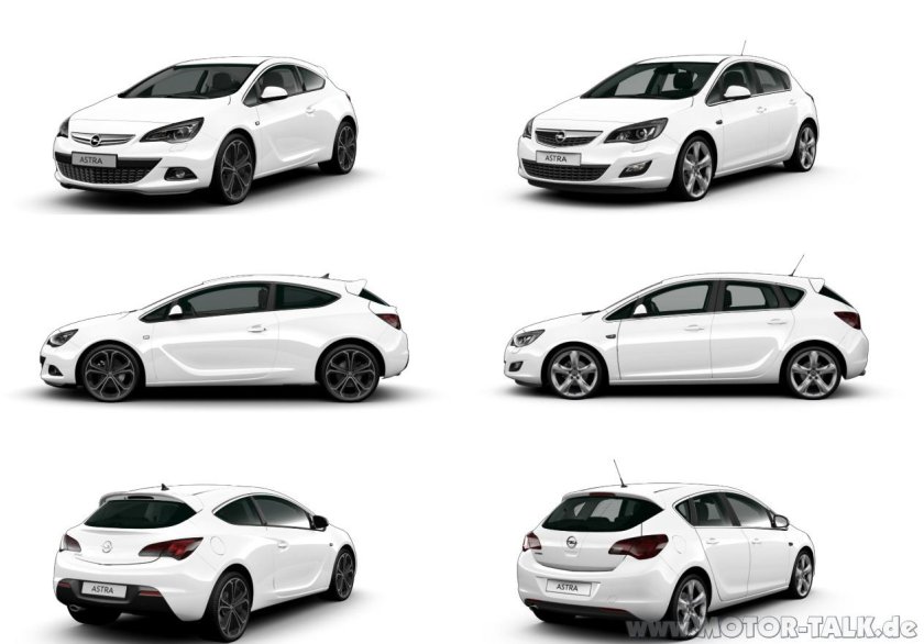 Opel Astra j габариты