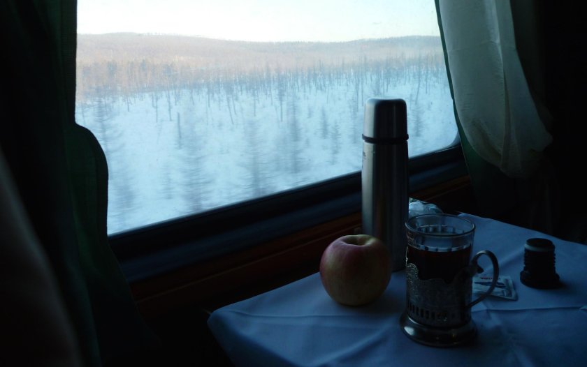 Красивый вид из окна поезда