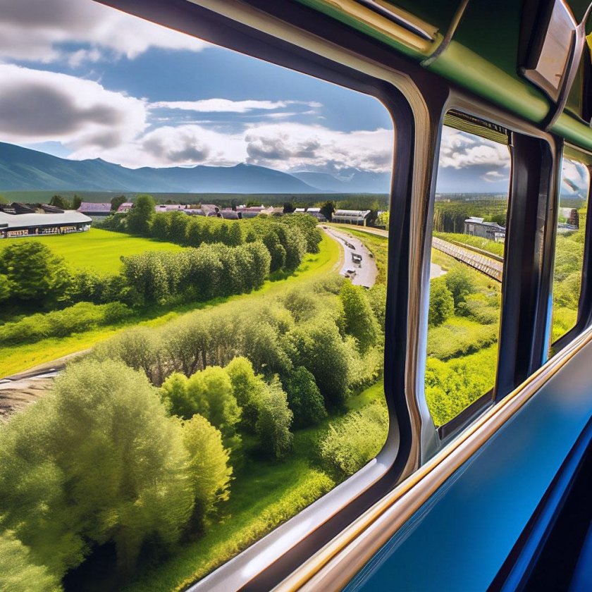 Поезд вид из окна