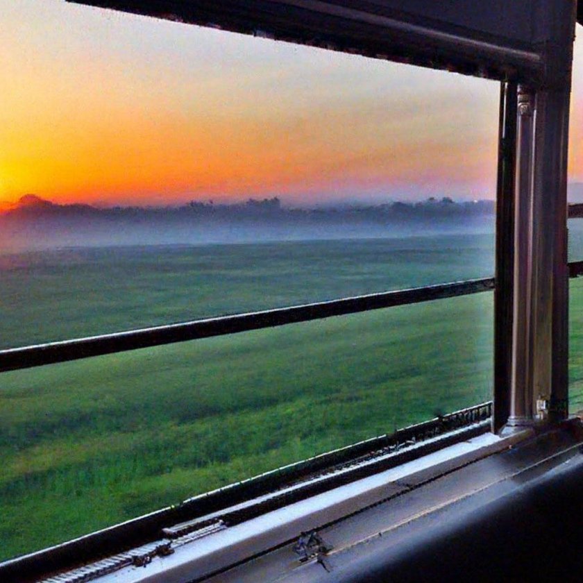 Поезд на закате