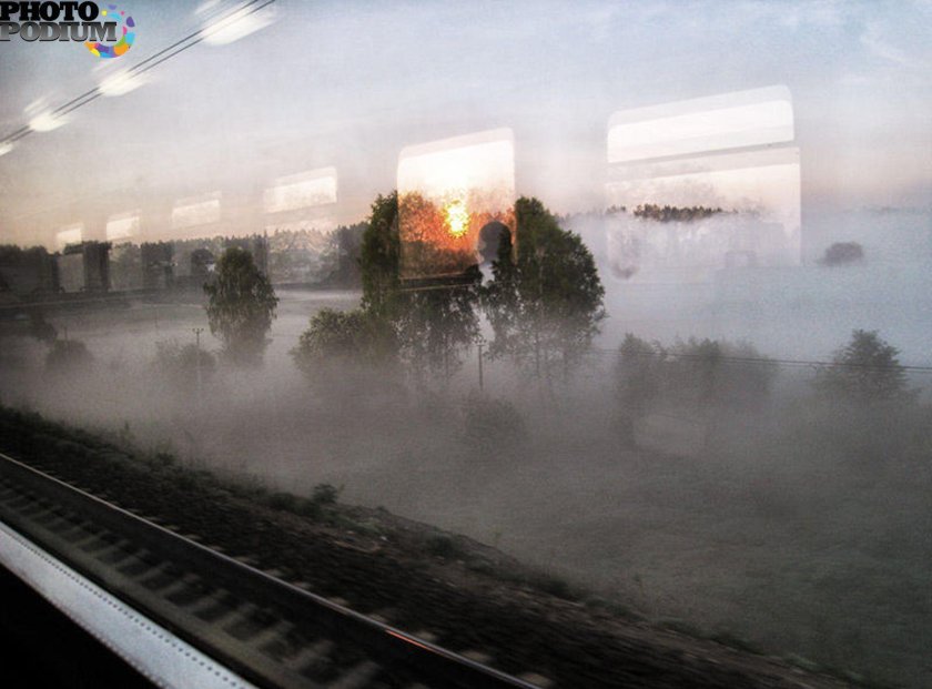 Красивый вид из поезда