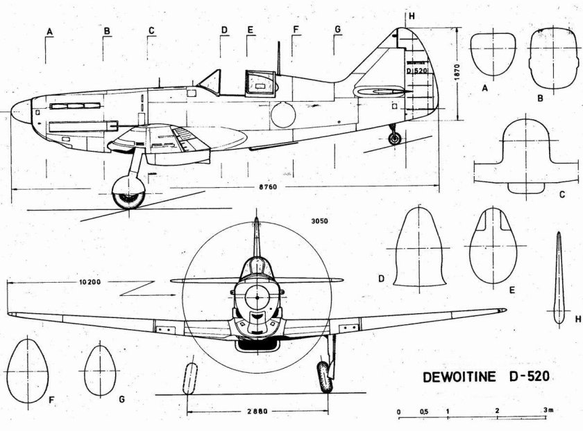 Dewoitine d.520 чертеж