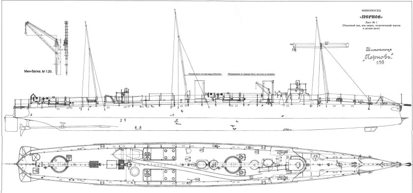 Минный крейсер Гайдамак чертеж