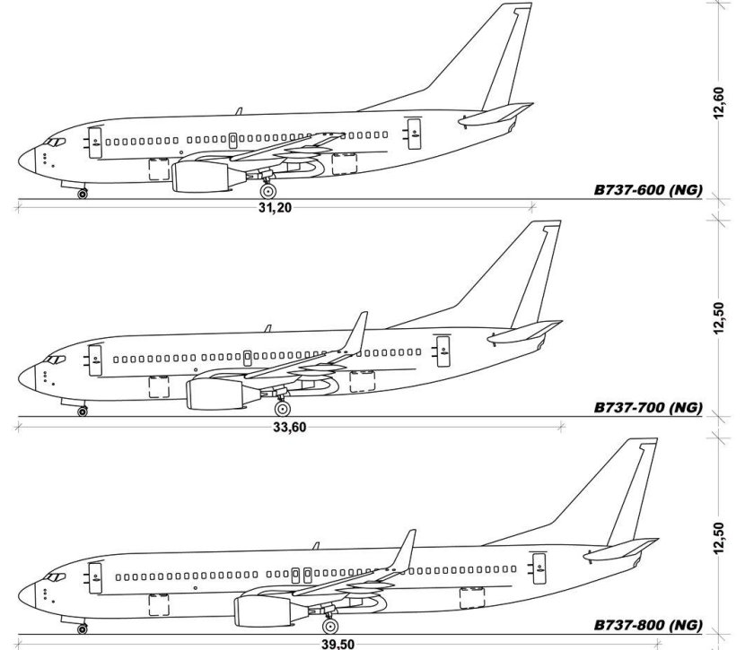 Boeing 737-800 чертеж
