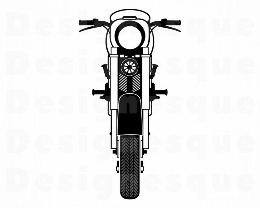 Мотоцикл силует спереди