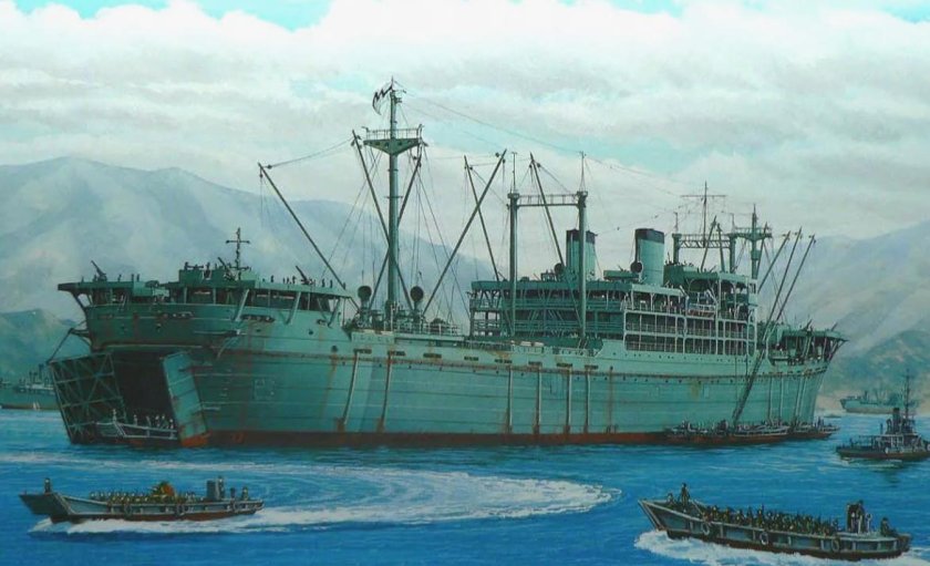 Десантный транспорт-док «Синсю-Мару».