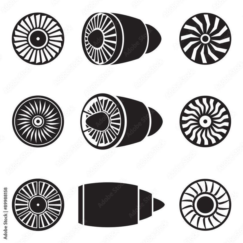 Турбина самолета вектор