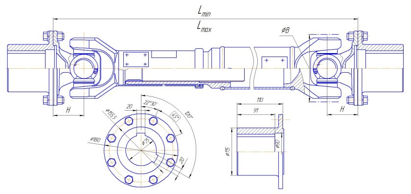 Карданный вал ЗИЛ 130 схема