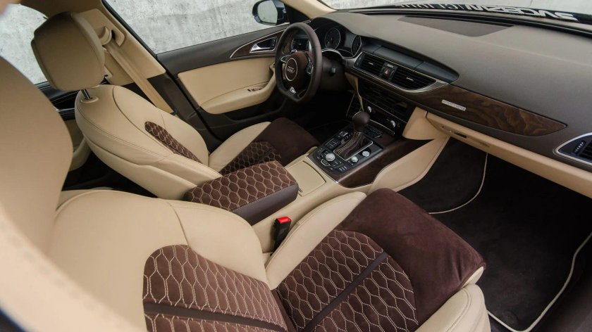 Ауди а6 белый салон