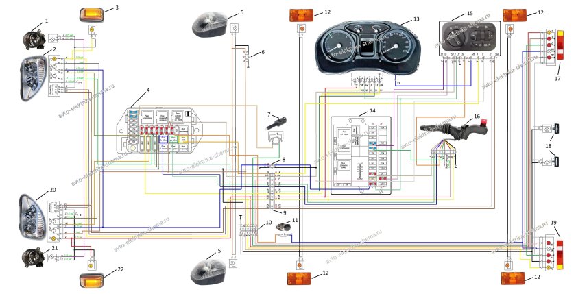 Схема электрооборудования автомобиля газон Некст