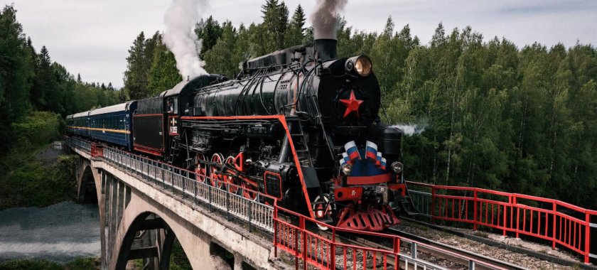 Ретро поезд Сортавала Рускеала