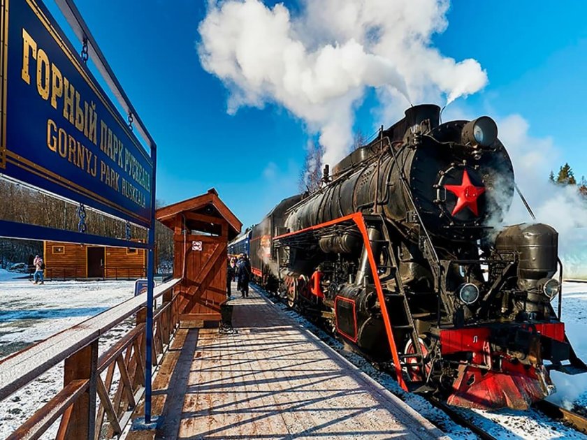 Ретро поезд сортавала рускеала