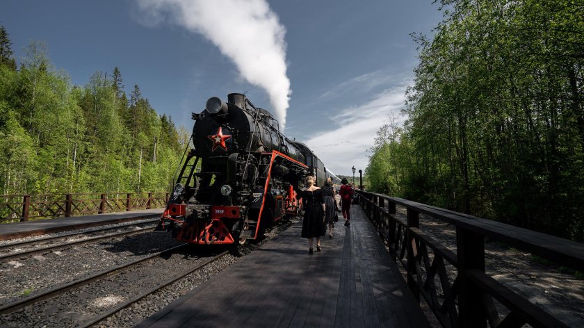 Ретро поезд Сортавала Рускеала