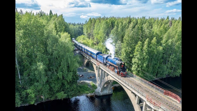 Ретропоезд рускеала сортавала