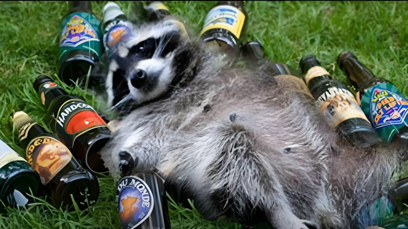 Енот бухает