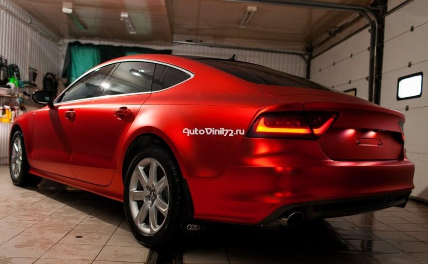 Audi a7 красный матовый хром