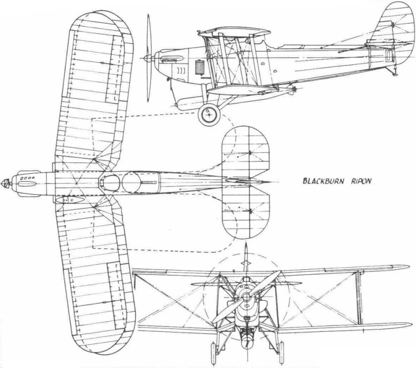 Чертежи Blackburn t.5 "Ripon", торпедоносец