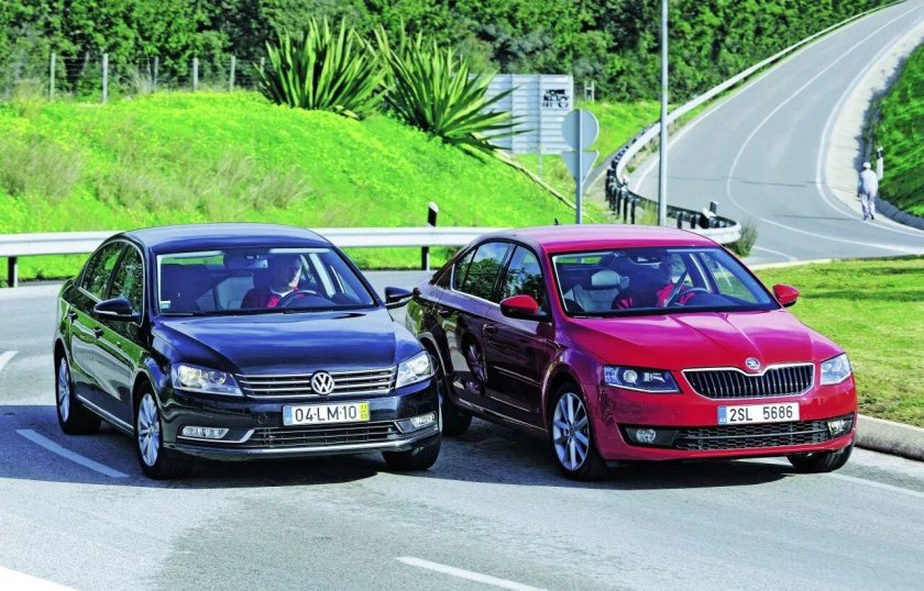 Шкода Октавия и Фольксваген Пассат