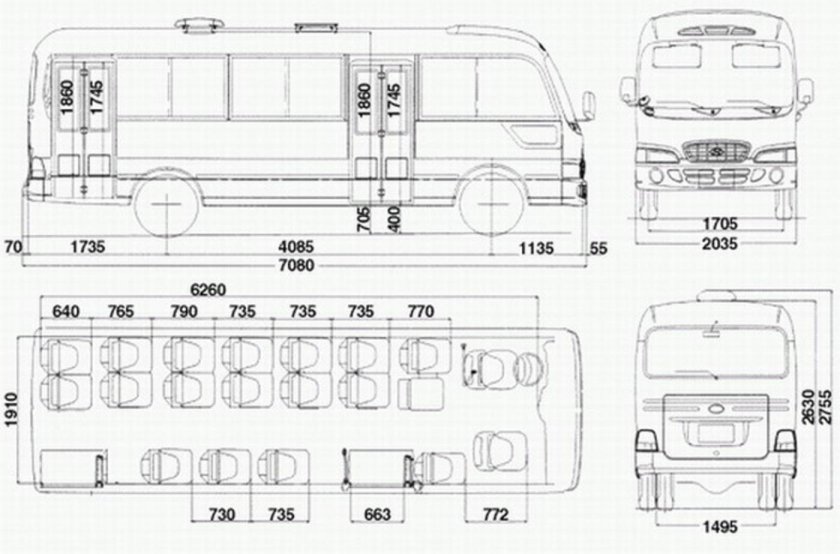 Hyundai County габариты