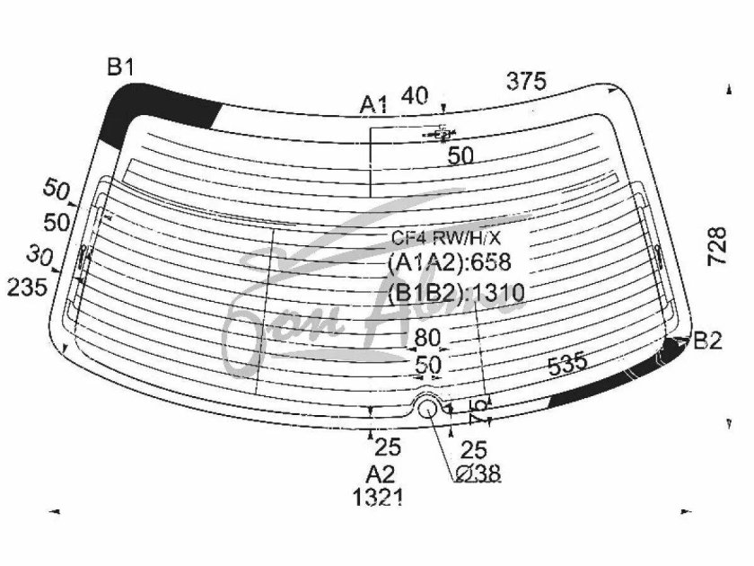 Размер заднего стекла Хонда Аккорд 7