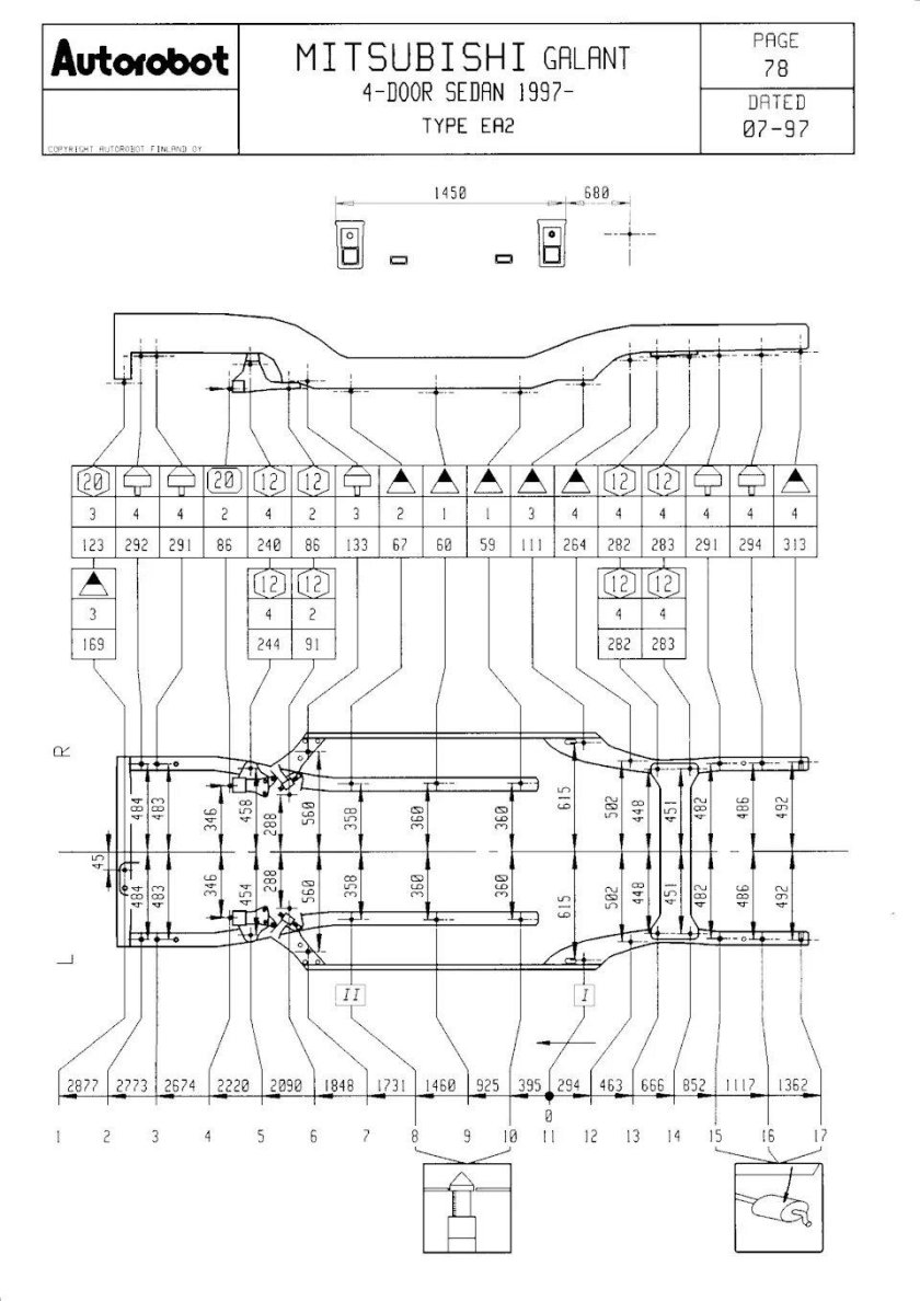 Honda Accord cf4 геометрия кузова