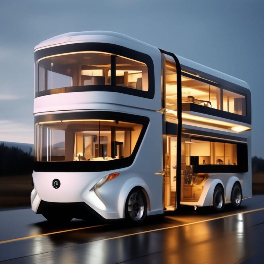 Двухэтажный дом на колесах