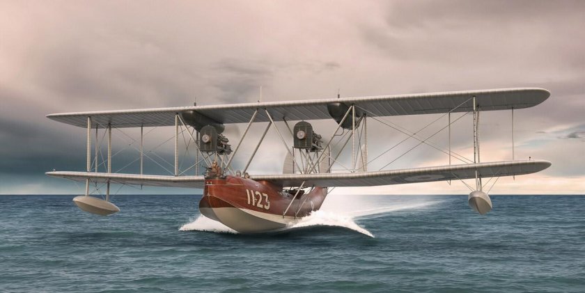 Летающая лодка биплан