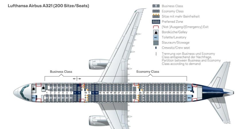Airbus a321 Neo схема салона