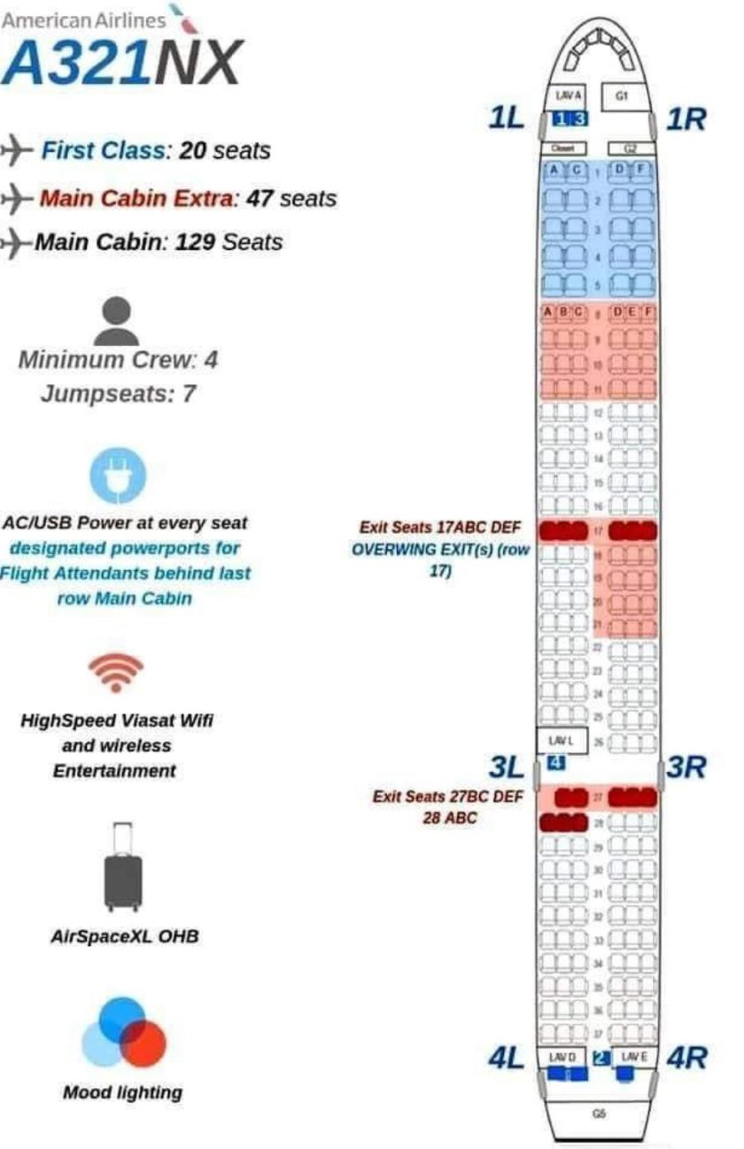 Самолёт Аэробус 321 схема салона
