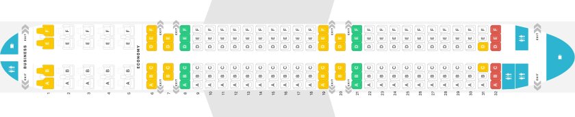 Схема мест в самолете Аэробус 321