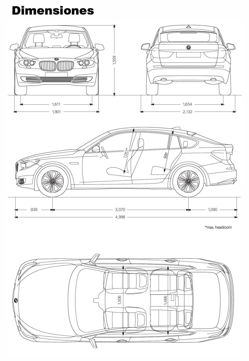 BMW 3 gt габариты
