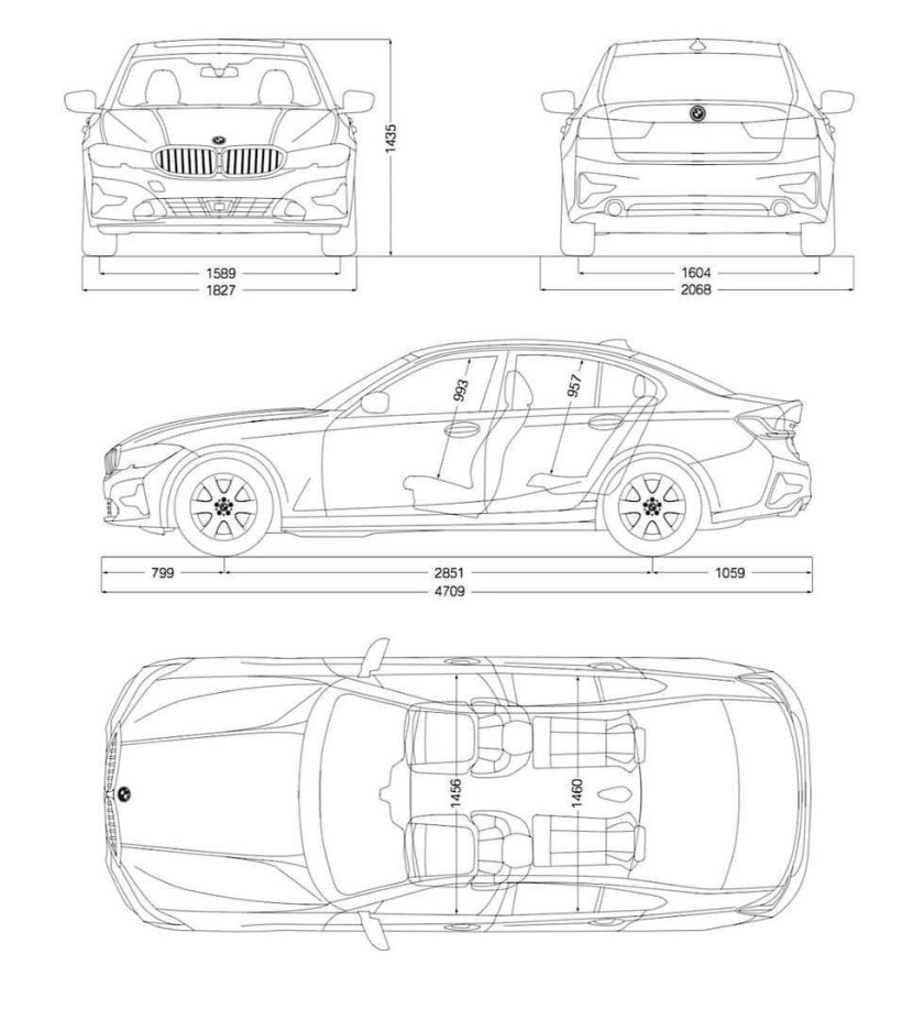 Ширина BMW f30