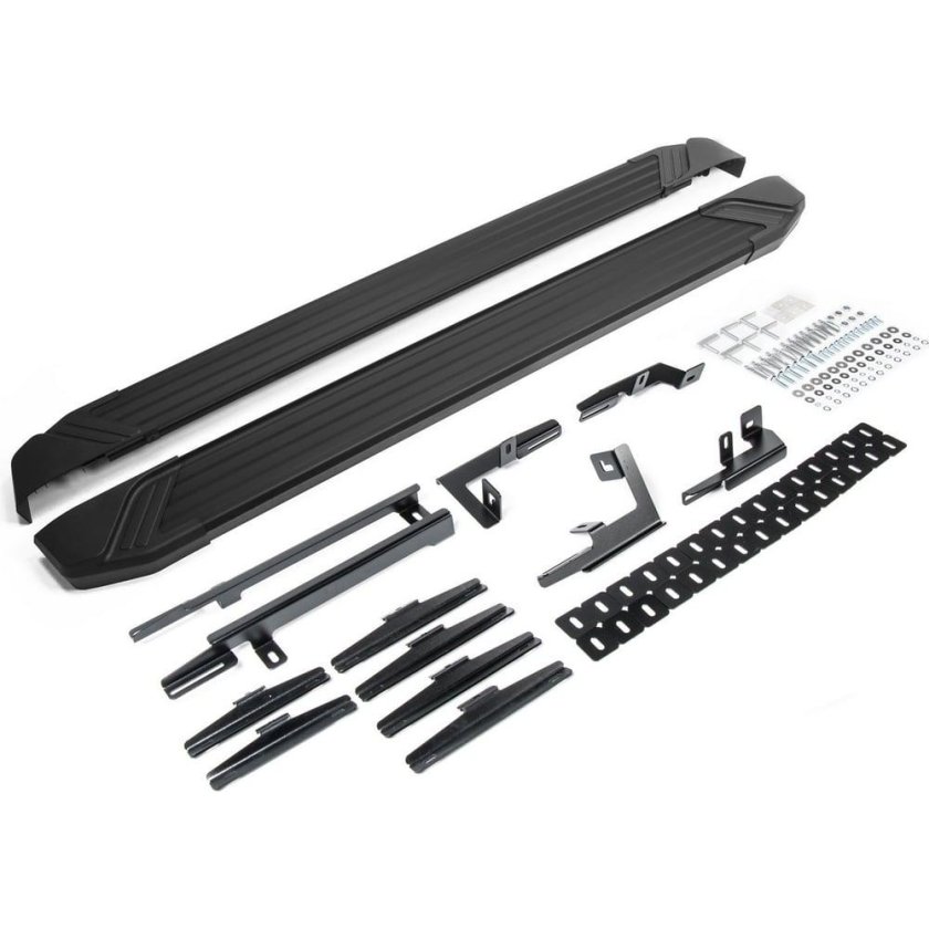 Подножки / пороги Rival "Premium-Black" для Toyota Highlander