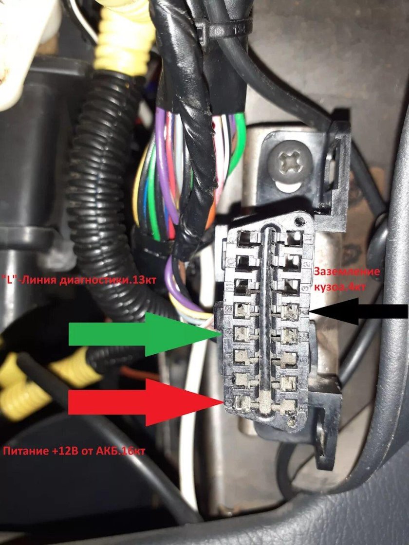 ЗАЗ шанс 1.5 разъем диагностики
