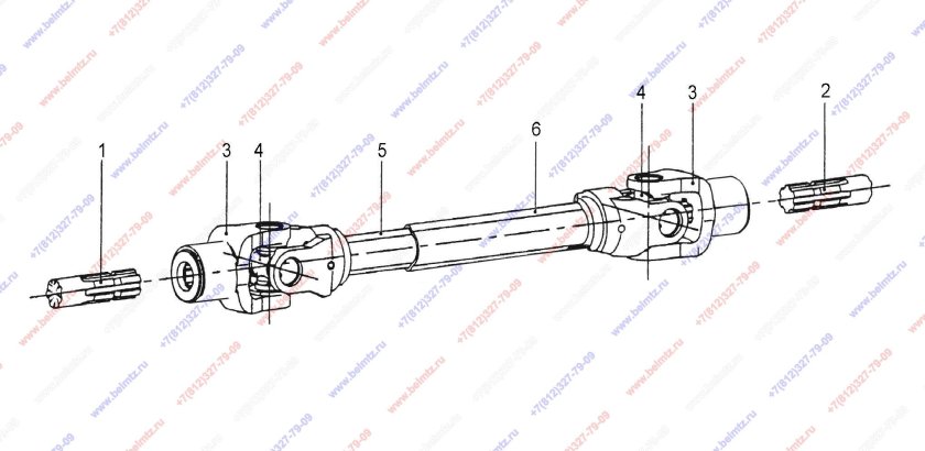 Карданный вал ВАЗ 2106 чертёж