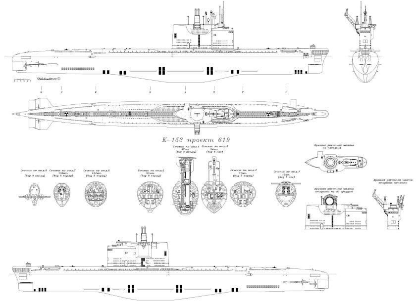 Подводная лодка 641б чертежи