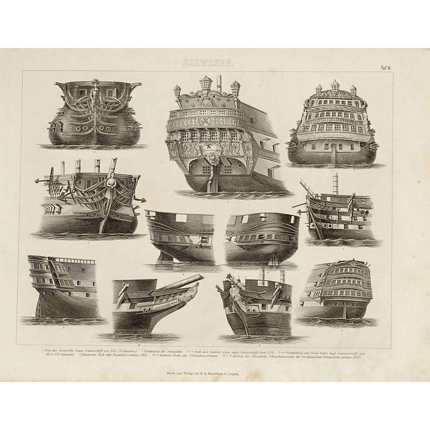 Гравюры парусников 18 века