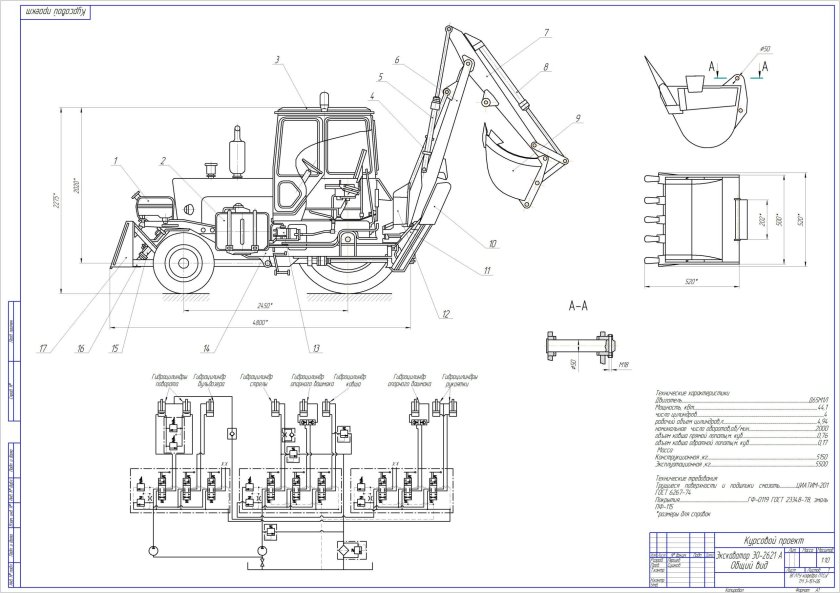 Экскаватор ЭО 2621 чертеж