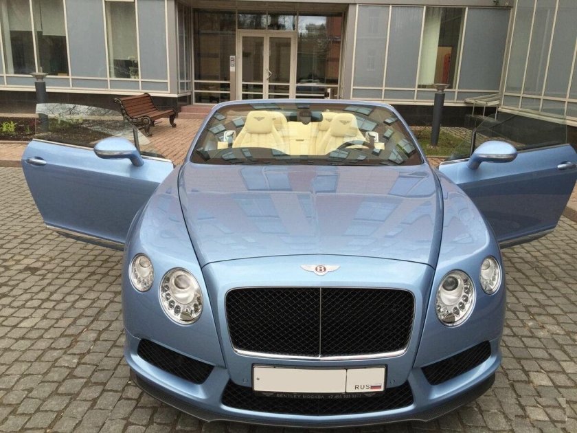 Бентли Континенталь голубая