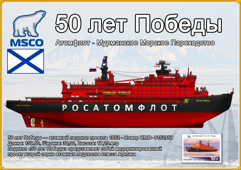Атомный ледокол 50 лет Победы характеристики