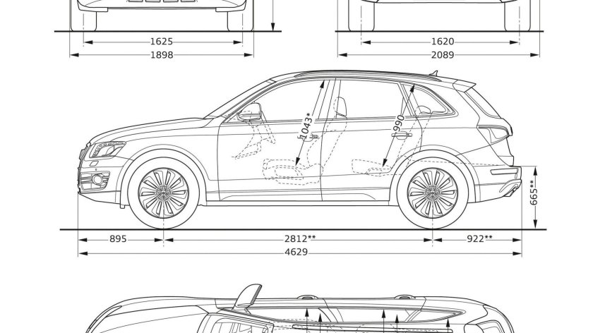 Габариты Ауди q3 2014