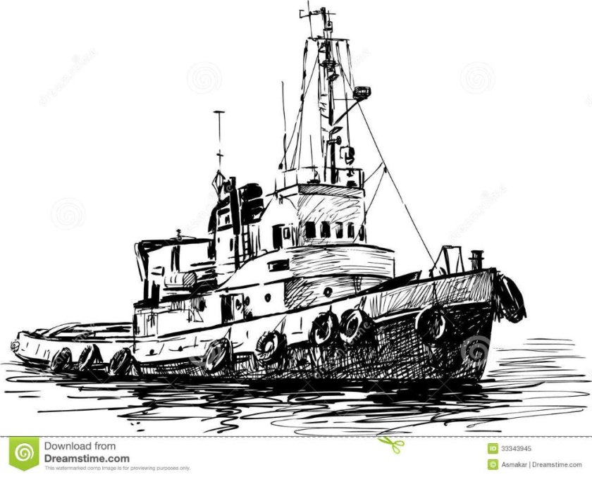 Силуэт современного корабля